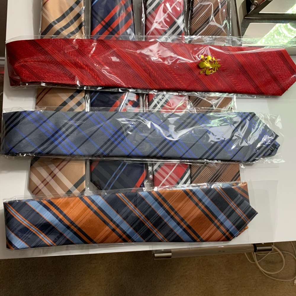 Men’s Designer Ties (Striped/Solid/Plaid) BUNDLE
